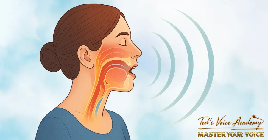 Illustration of vocal resonance concepts in singing