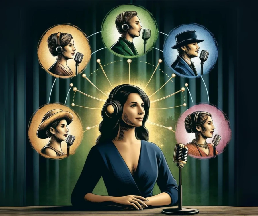 Illustration of diverse singing styles and vocal techniques