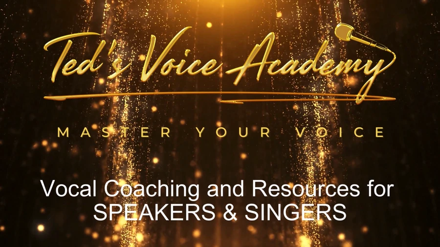 Ted's Voice Academy logo and welcome banner