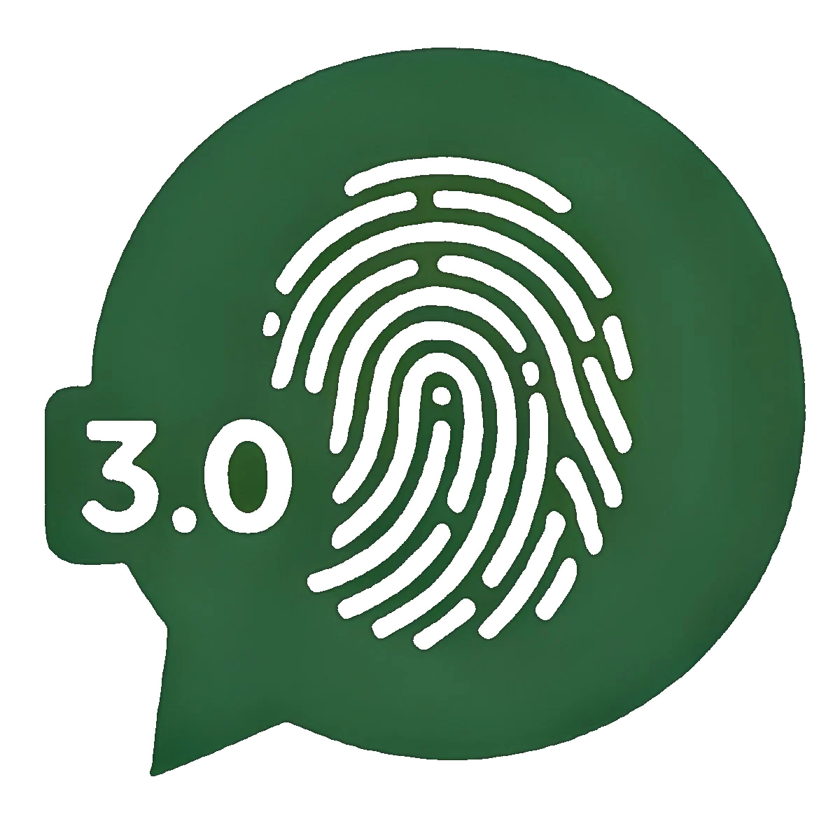 PASS Profile 3.0 - fingerprint inside speech bubble
