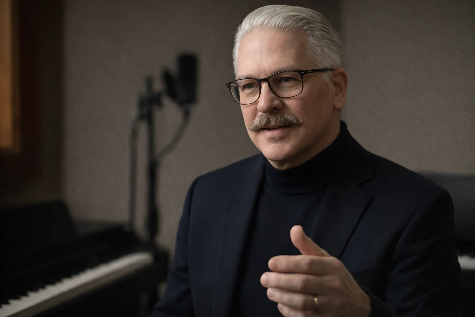 Ted Chamberlain coaching a singing lesson at the piano